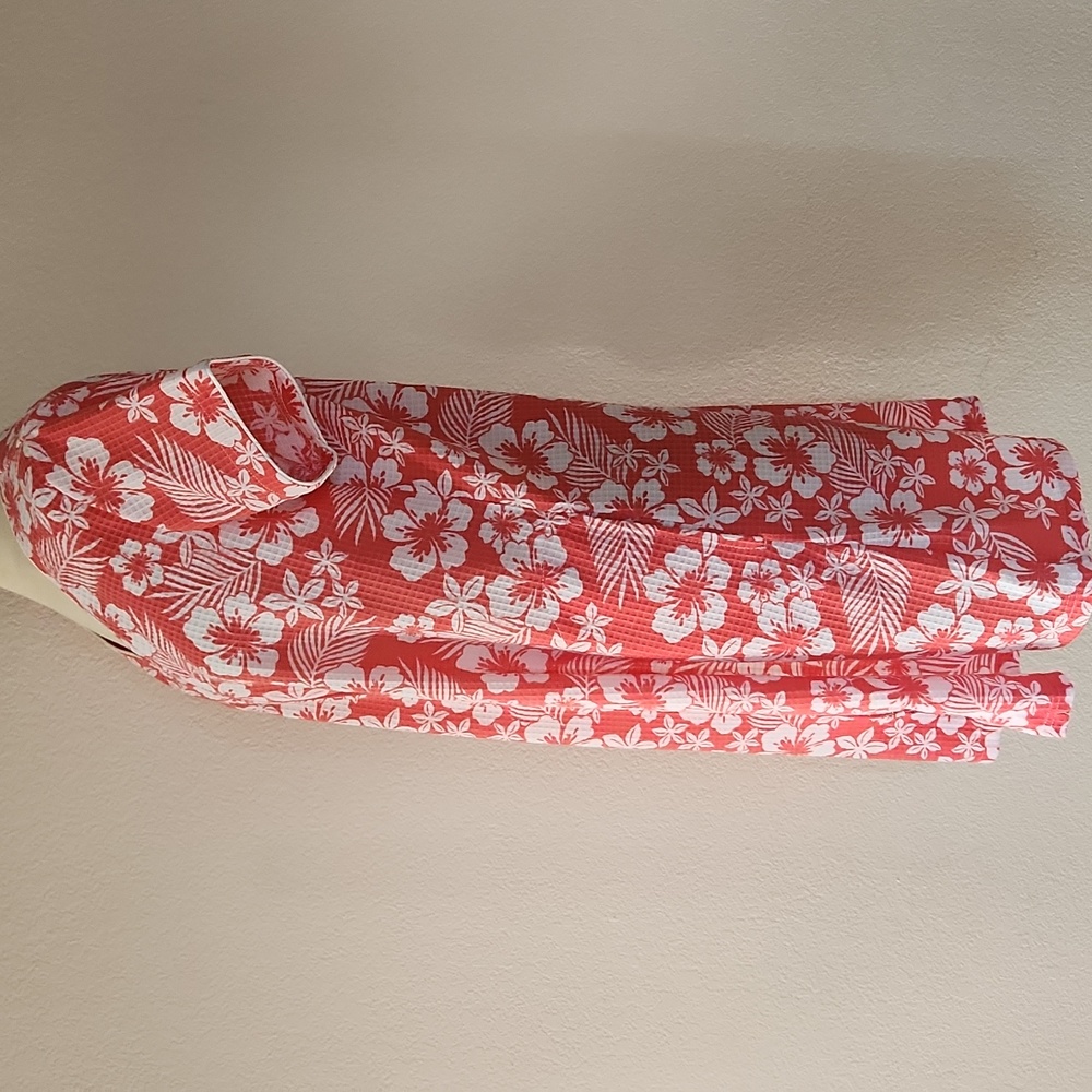 Coral Bay Zip Up Pool Swim Bathing Suit Coverup Womens Size Small Floral Coral - Picture 4 of 12